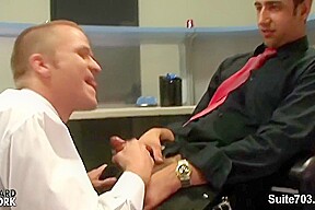 Lusty Blonde Gay Gets Drilled In The Office