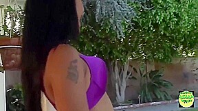 Lyla Lei - Gets The Gardener To Stay By Letting Him Rail Her Asian Ass Outdoors