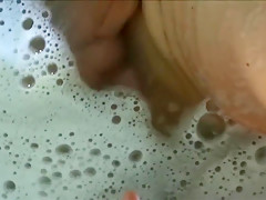 Male Solo Bathtub Wash, Massage and Masturbation with Big Cimshot