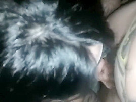Masked Greek girlfriend sucking dick