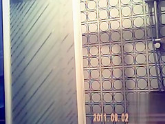 Mature Step mommy cleans up after work in the bathroom