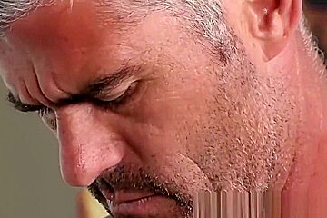 Mature hunky stepdad rimms and barebacks young stepson