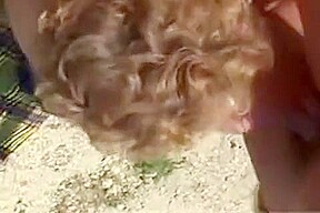 Mature with small tits big nipples gets fuck on beach