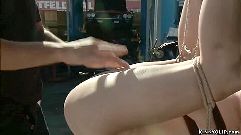 Mechanic Taped And Fucked Blonde Slut