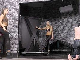 Mistress Ariel And Amanda Whipping A Slave Violently
