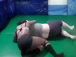 Mixed Wrestling - Girl vs Big Guy