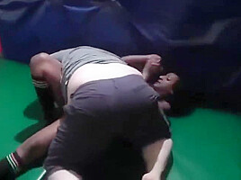 Mixed Wrestling - Girl vs Big Guy