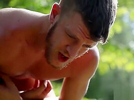 Muscle gay flip flop with cumshot