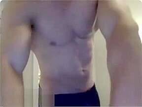 Muscle guy 23yo cums