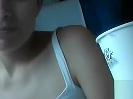 Naked pussy in a crowded train - dildo playing