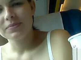 Naked pussy in a crowded train - dildo playing