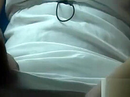 Naked pussy in a crowded train - dildo playing