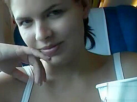 Naked pussy in a crowded train - dildo playing