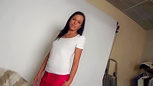 Natali blue gives pov style blowjob