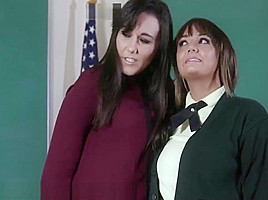 Naughty Lesbian Punished by Mistress Strapon