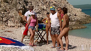Naughty group sex tournament on the beach 1