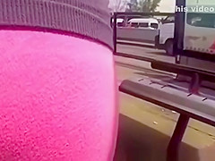 Nice ass chick in pink leggings