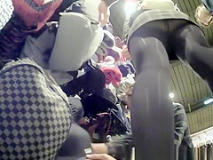 Nice butt chick upskirted in the bag store