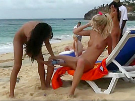 Nude Beach - PhotoShoot 2 - Two Babes Peeing