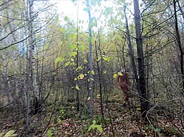 Nude Picking Mushrooms In The Forest
