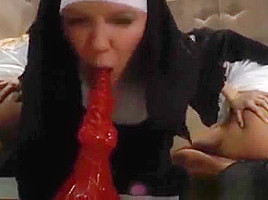 Nuns Shove Crosses In Ass