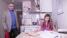 Old teacher fucks a lazy student 18+ on her copy-book