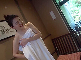 Pale and voluptuous mature Japanese wife secret hot springs fling