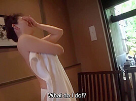 Pale and voluptuous mature Japanese wife secret hot springs fling