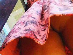 Patient upskirt effort reveals ass and panties