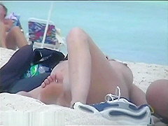 Perfect busty tits nude beach two for one