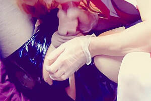 Pervert Nurse Spits Cum Inside Sissys Ass Through A Hollow Anal Plug