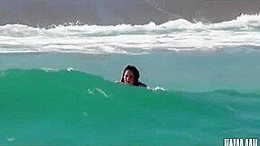 Pervert spots stunning bigass surfer Jenna J Ross on the beach