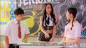 Petite Asian Caught Sucking Her Classmates Dick During Class
