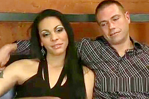 Pierced nipples tranny gets dick deep throat sucked