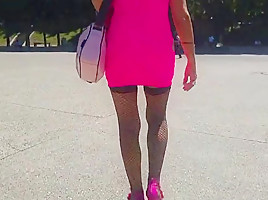 Pink dress and stockings 2