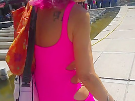 Pink dress and stockings 2