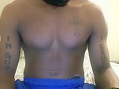 Playing in his blue mesh shorts