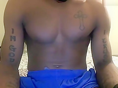 Playing in his blue mesh shorts
