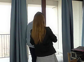 Polish redhead on balcony