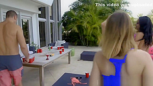 Pool party with girls half naked