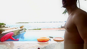 Pool party with girls half naked