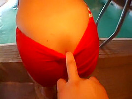 Pool swimmer in Adidas one-piece