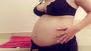Pregnant Amateur Blonde Gets Filled By Two Cocks