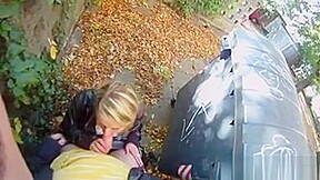 Pretty Blonde Cocksucker Gets Fucked Doggy-style Outdoors In A Homemade Sex Video