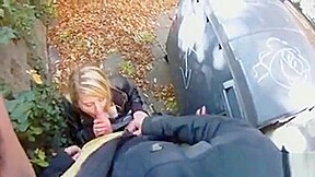 Pretty Blonde Cocksucker Gets Fucked Doggy-style Outdoors In A Homemade Sex Video