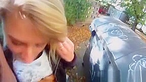 Pretty Blonde Cocksucker Gets Fucked Doggy-style Outdoors In A Homemade Sex Video