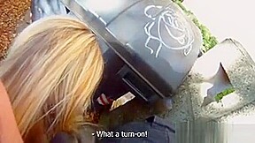 Pretty Blonde Cocksucker Gets Fucked Doggy-style Outdoors In A Homemade Sex Video