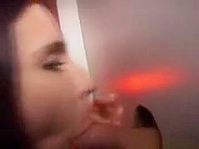 Pretty Brunette Amateur Girl Slurps Cock At Glory Hole