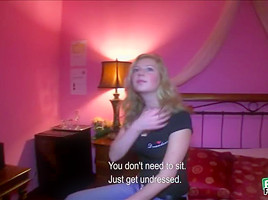 Pretty Maya Angel gets her pussy banged by a total strangers huge dick