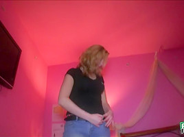 Pretty Maya Angel gets her pussy banged by a total strangers huge dick